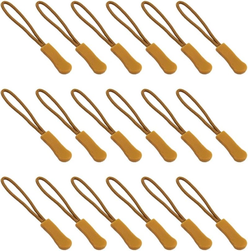 Ruidee 50 Pieces Zipper Pulls Zipper Tabs Zipper Pull Cord Extender Replacement Zipper Pulls for Backpacks, Jackets, Luggage, Purses, Handbags（Brown） - Image 1